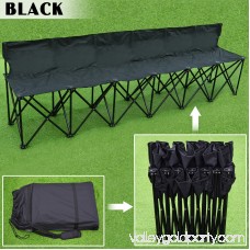 Strong Camel Folding Portable Team Sports Sideline Bench 6 Seater Outdoor Waterproof Carrybag Black 568274151
